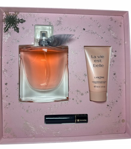 Lancôme La vie est belle zestaw upominkowy 100ml EDP BODY LOTION MASCARA