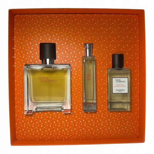 Hermes Terre d'Hermes Pure Parfum perfumy 75ml + 15ml + żel 40 ml Zestaw